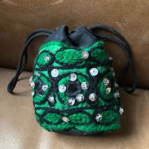Mirrored Indian boho pouch jewelry bag